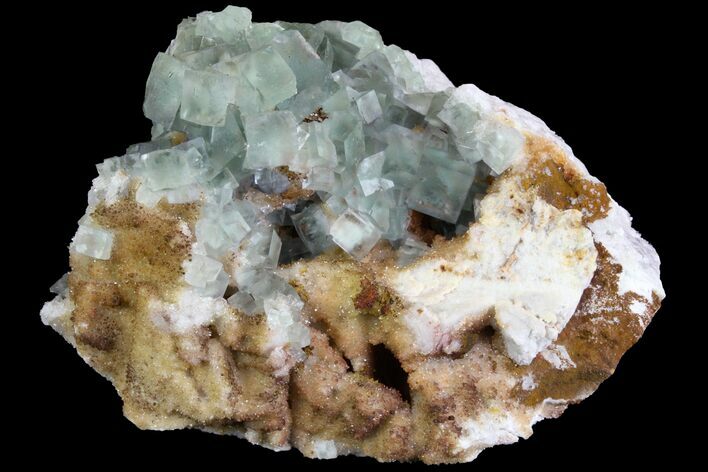 Lustrous, Green, Cubic Fluorite On Quartz - Morocco #138257